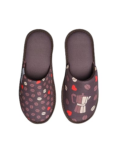 Dedoles Pantofole Donna Uomo & Bambini Ciabatte Memory Foam con tanti Design Unicorno Gatti Caffè Musica Regalo, Colore: Amore al caffè, 38-39 EU