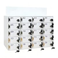 Kensbro 20 Slots Handy-Schließfach Box mit Türschlössern und Schlüsseln, Acryl Handy-Aufbewahrungsbox, Handy-Aufbewahrungsspind für Büro Schule Klassenzimmer