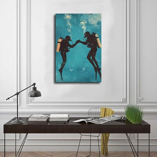 Poster sous-marin toile pour mur vide grand format chambre - 3