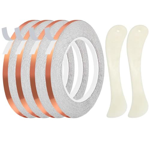 7/32 Inch Silver Lined Copper Foil Tape for Stained Glass and Crafts, 4 Rolls 36 Yards Silver Back Copper foil Tape for Soldering, Stained Glass Supplies