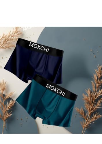 Image of Men's Ice Silk Boxer Briefs Pack of 2 | Ultra Soft Breathable Stretch Trunks | Moisture-Wicking Quick Dry Innerwear