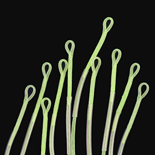 MAXIMUMCATCH geflochtener Schlaufenverbinder 10 Stück pro Packung, Fliegenfischen Loop Connectors, Orange/Klar/Gelb, 30lb/50lb (Gelb, 50LB)