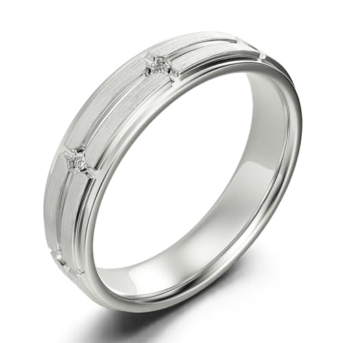 Jeulia Classic Mens Wedding Band Diamond Moissanite Ring 925 Sterling Silver D Color VVS1 Clarity Brilliant Round Cut Engagement Rings For Men Valentine's Day Jewelry Gift with Box2