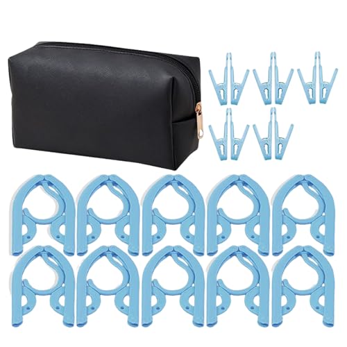Percha plegable - Tendedero portátil plegable con clips,Práctica organización de armario para puerta de habitación, armario, viajes y hogar