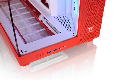 Thermaltake View 380 XL TG ARGB | Gabinete Mid Tower ATX | 4 Ventiladores ARGB Lite 120 mm preinstalados | Doble vidrio templado frontal | Compatible con AIO hasta 360 mm | Naranja Flamígero miniatura 7