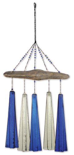 Sunset Vista Design Studios Sea Breeze Glass Wind Chime, Ocean Mist