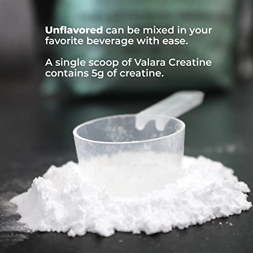 Valara Creatine Monohydrate Micronized Powder 450G, 90 Servings, 5000Mg Per Serv (5G) Unflavored, Vegan And Keto Friendly #TOP5
