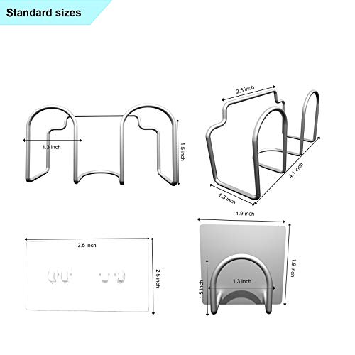 Sponge Holder For Kitchen Sink Adhesive Sus304 Stainless Steel Kitchen Sink Caddy,Waterproof And No Drilling Sponge Caddy For Kitchen Sink Accessories,1 Large & 2 Small #TOP3