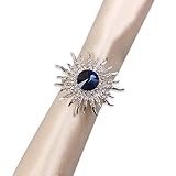 QTKJ Set of 6 Sunflower Napkin Rings Crystal Napkin Buckles Holder for Wedding, Parties, Dinners, Ch