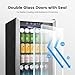 Feelfunn 4.5 Cu.Ft Beverage Refrigerator Cooler - 145 Can Mini Fridge Glass Door for Soda Beer Wine, Small Refrigerator for Bedroom Office Home Bar, 4 Adjustable Shelves, Silver