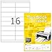 Produktbild TopStick 8732 Universal Etiketten DIN A4 (105 x 33,8 mm, 100 Blatt, Papier, matt) selbstklebend, bedruckbar, permanent haftend Adressaufkleber, 1.600 Klebeetiketten, weiß