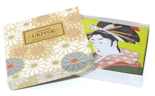 日本のお土産 海外おみやげ コースター コップ敷き 浮世絵 8枚入り