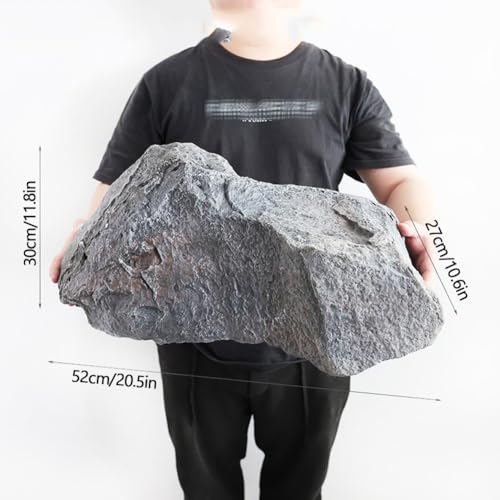 Sztuczne osłony kamienia do krajobrazu - Foam Rock Symulation Well Pokrywa pompy, lekka konstrukcja dekoracyjna do ogrodu i trawnika, 52x30x27cm
