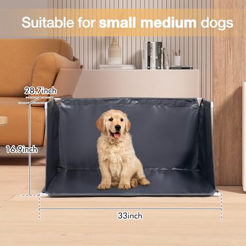 Image of A.FATI Dog Litter Box with High Walls, Foldable Dog Pee Pad Holder for Puppy Training Pee (with Trays)