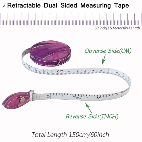 Tape Measure Body Measuring Tape，Medical Body Cloth Tailor Craft Dieting Measuring Tape, Dual Sided Retractable Ruler Colour Printed Soft Tape Measure Retractable - Thumbnail 6