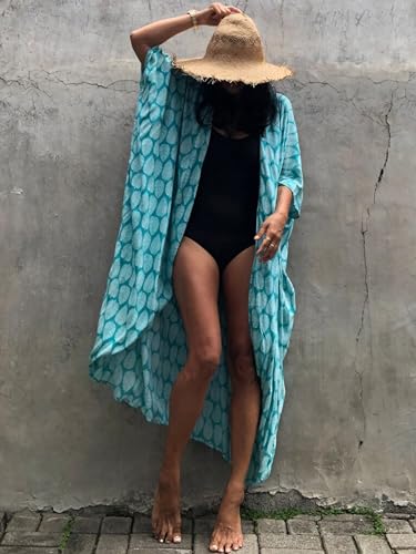 Image of Kaftan Dresses for Women Plus Size Summer Beach Dress with Print and Swim Cover Ups