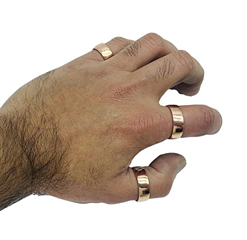 Conjunto de 3 anéis de cobre puro forjados à mão. Feito com cobre puro não tratado 100% puro. Ajuda