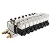 Baomain 8 Station Solenoid Valve Manifold, 24V DC 5 Way 2 Position Pneumatic Air Valve, Eight Solenoid, 1/4