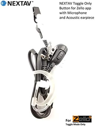 NEXTAV 2-Wire ZELLO Toggle Button (in Toggle Mode Only), Microphone and Acoustic Earpiece for Android only