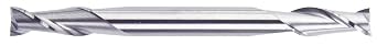 43408 Regular Length Double End Mills, High-Speed Steel, Center Cutting, Bright Finish, 2 Flutes, 9/64" x 3/16" Size