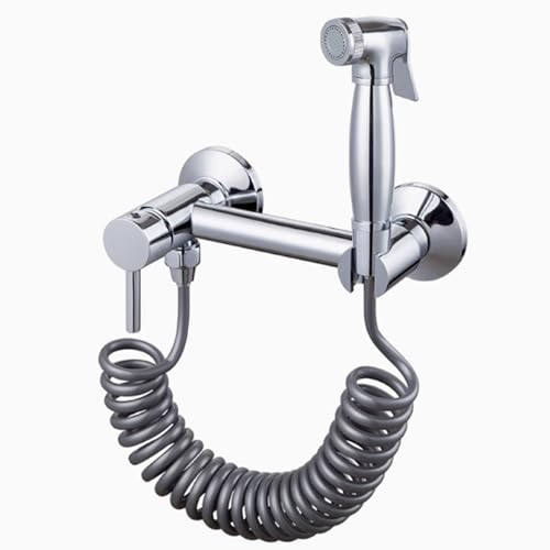 FQYEP Grifo de Bidet para Wc Duchas Higienicas para Cromado Grifo Wc Higienico Agua Fria Y Caliente