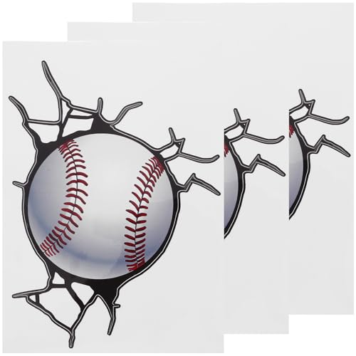 KICHOUSE 3 hojas Stickers de Béisbol autoadhesivos 3D