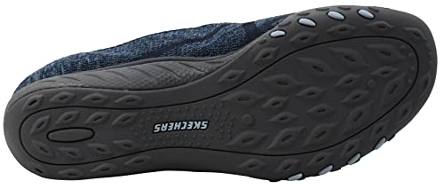 Skechers Women's Breathe Easy-A Look Mary Jane Flat, Navy, 7.5 M US