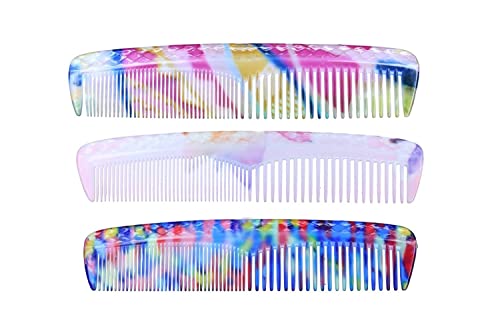 Image of Maple Premium Dressing Detangling Printed Hair Comb Combo Set Italy Comb for Men,Women (Multicolour), Imported, Pack of 3