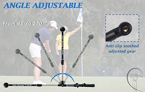 Yahi Golf Swing Trainer Aid - Adjustable Golf Training Equipment To Improve Wrist Hinge, Forearm Rotation, Shoulder Turn For Beginners, Portable Collapsible Golf Grip Swing Speed Trainer #TOP4