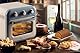 Ariete Vintage, 4632 2-in-1 Heißluftfritteuse und Ofen, 16 L Fassungsvermögen, Körbe und Drehspieß aus Edelstahl, Temperatur bis 230°C, 60-Minuten-Timer, Doppelverglasung, 1400W, Himmelblau