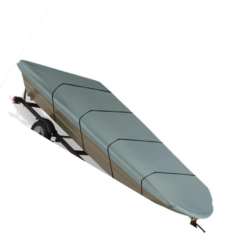 Housse de bateau 426 x 177 cm bâche d'extérieur grise avec 4 ceintures
