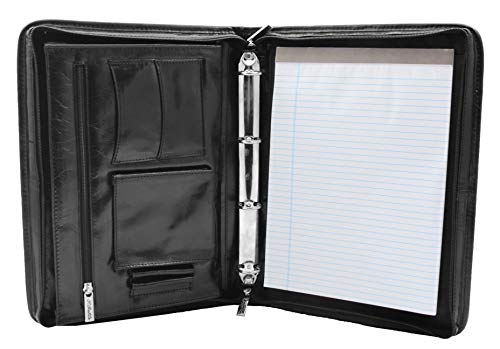 Sac sous les bras en cuir véritable d'exception, folio noir A4 Arturo