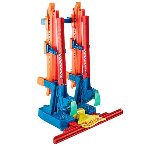 Hot Wheels Challenge to balance, design or arrange colours, shapes and elements in vehicles, rails or accessories in the toy set, multi-coloured (Mattel HDY48)