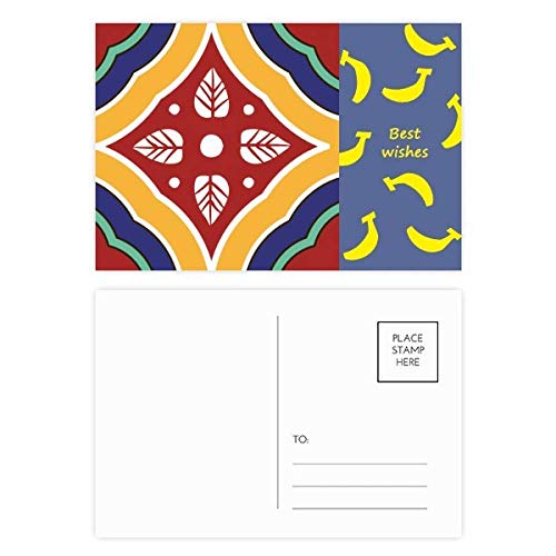 Cartes postales style Talavera au motif Banana multicolore pour vœux et remerciements