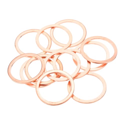 QUARKZMAN 12 Pièces Rondelles Plates en Cuivre, Rondelles d'Écrasement Métriques Plates en Cuivre Amélioré 26x32x1.5mm pour Raccords Hydrauliques Vis Boulon Écrou Réparation Électronique