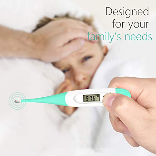 Digital Thermometer, Adoric Oral Rectal and Underarm Termometro with Flexible Tip, Fever Body Temperature Indicator for Children Babies- Accurate and Fast Readings