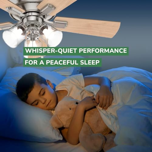Image of Hunter Crestfield, Indoor, Ceiling Fan, Quiet, 42 inch, Brushed Nickel