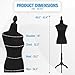 FDW Female Mannequin Body Dress Form Sewing Mannequin Torso Manikin with Tripod Base Stand Adjustable Mannequin for Sewing Clothes Display(Black,50-63 Inches)