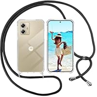 ISOI Cover Con Cordino Per Motorola Moto G75 - Custodia Trasparente TPU Con Tracolla Regolabile, Protezione Antiurto, Rosa - 4