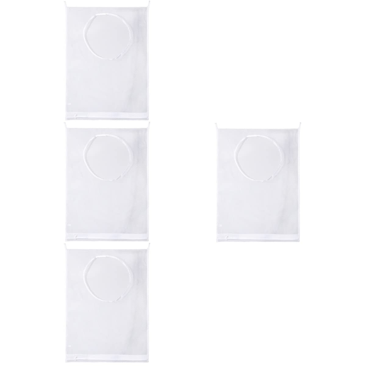TOPBATHY 4sets Borsa Organizer Per Biancheria Sporca Sacchetto Rete Appendibile Per Vestiti e Giocattoli Gancio Incluso Per Lavanderia e Casa