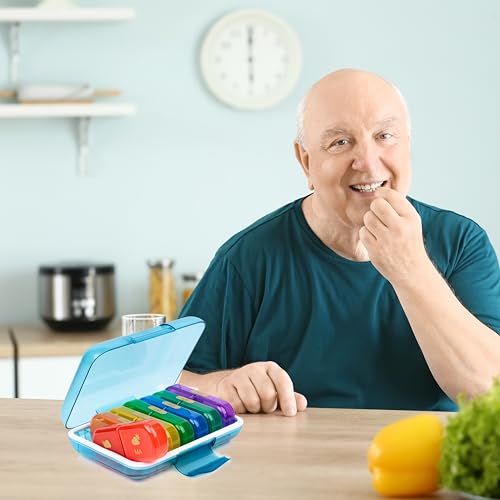 Image of Premium Weekly pill organizer 2 times a day, Medicine organizer box| Medicine box for Home, portable travel pill box weekly with large compartments moisture-proof pill case for vitamin, Medicine, pills, supplements