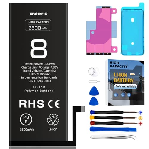 EFAITHFIX iPhone 8 3300mAh Battery Replacement Kit