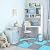 Flutesan 15 Pcs Plush Foam Floor Mat Square Interlocking Carpet Tiles with Border Fluffy Play Mat Floor Tiles Soft Climbing Area Rugs for Home Playroom, 12 x 12 x 0.4 Inch(Gray, Blue)