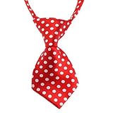 Cravate pour chien Rouge et Petits Pois Blancs