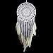 Caught Dreams Dream Catcher ~ White Crochet with Swan Feathers Boho, Hippie, Gypsy Style with White Feathers and Beads 10.5" X 28" Long!