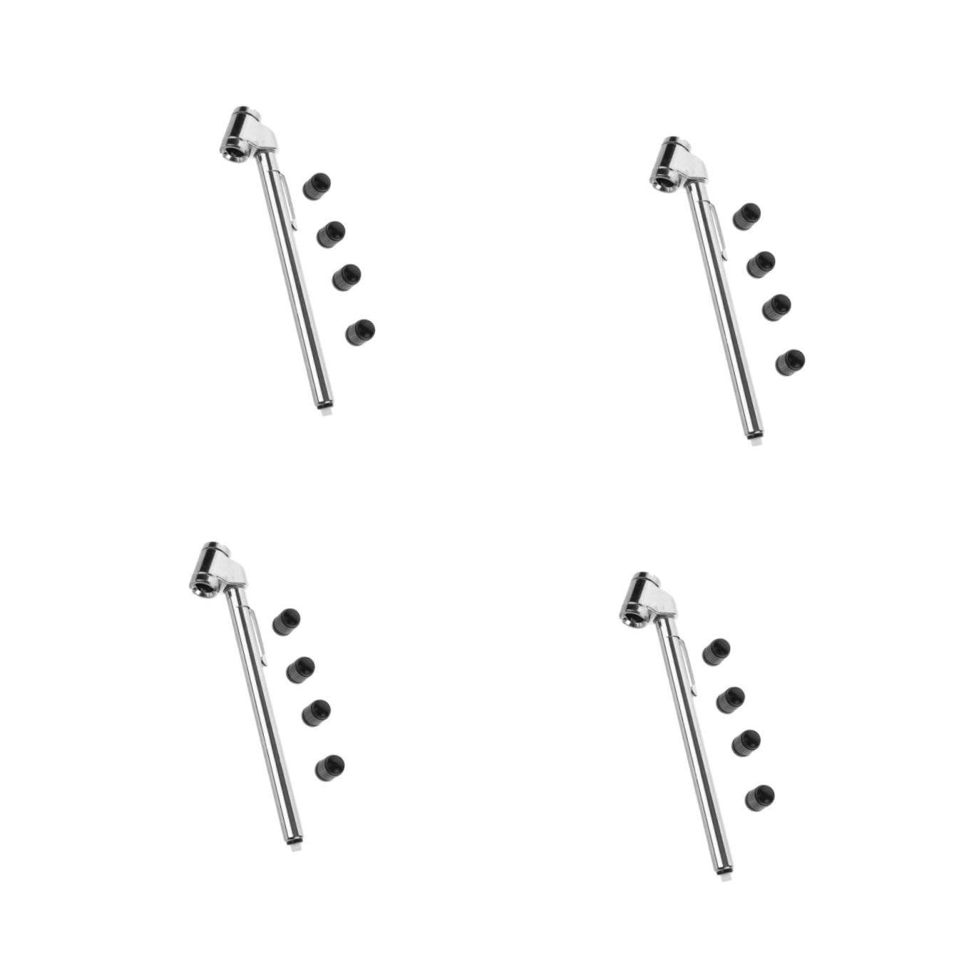Gatuida 4 Piezas Monitor de presión de neumáticos Manómetro de presión de neumáticos estilo lápiz medidor de presión de neumáticos para coche manómetro de bicicleta Aleación de zinc Silver
