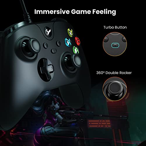 Yccsky Wired Controller For Xbox One/Xbox Series X|S, Pc Game Controller Compatible With Windows 11/10, Gamepad With Audio Jack And Dual-Vibration Turbo (Matte Black) #TOP2