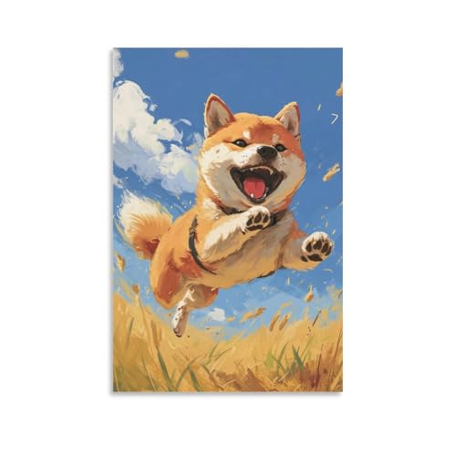 Lienzo de Shiba Inu lindo 50x75 cm para solucionar paredes vacias en el salon