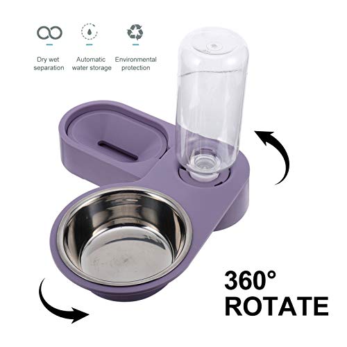 ULTECHNOVO Alimentador de Água Potável de 500Ml para Gatos Comedouro Automático Giratório de Água Do