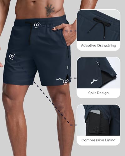 Image of maamgic Men's Athletic Running Shorts with Liner Ultra Lightweight Workout Shorts 5 inch / 7 inch